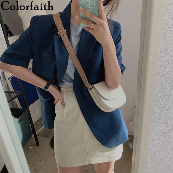 women's suits & blazers colorfaith 2021 summer short sleeve jackets fashionable vintage oversize elegant office lady jk1757, White;black
women's suits & blazers colorfaith 2021 summer short sleeve jackets fashionable vintage oversize elegant office lady jk1757, White;black