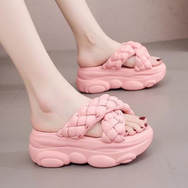 slippers shoes woman 2021 cross-tied summer luxury slides heeled mules pantofle platform increased internal designer high flat, Black
slippers shoes woman 2021 cross-tied summer luxury slides heeled mules pantofle platform increased internal designer high flat, Black