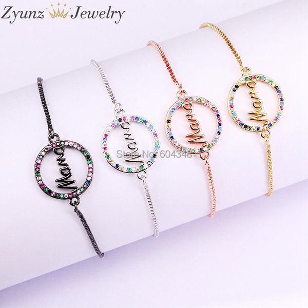 link, chain 10pcs zyz338-0325 round circle cz zircon mam charm bracelet with stones bracelets & bangles women jewelry, Black
link, chain 10pcs zyz338-0325 round circle cz zircon mam charm bracelet with stones bracelets & bangles women jewelry, Black