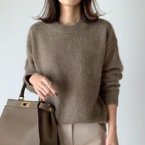 women's sweaters cashmere sweater women round neck long sleeve plain pullovers korea style fashion office lady pull femme winter clothe, White;black
women's sweaters cashmere sweater women round neck long sleeve plain pullovers korea style fashion office lady pull femme winter clothe, White;black