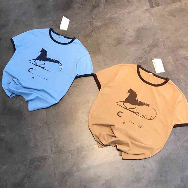 summer fashion printed t-shirt contrast color stitching casual short sleeve unisex, White
summer fashion printed t-shirt contrast color stitching casual short sleeve unisex, White