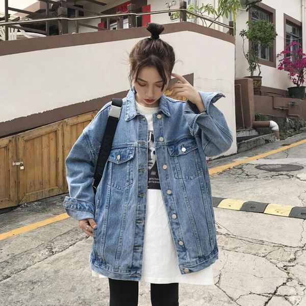women's jackets solid turn-down collar jean jacket for women loose casual blue fashionable coats female outwear denim feminine, Black;brown
women's jackets solid turn-down collar jean jacket for women loose casual blue fashionable coats female outwear denim feminine, Black;brown