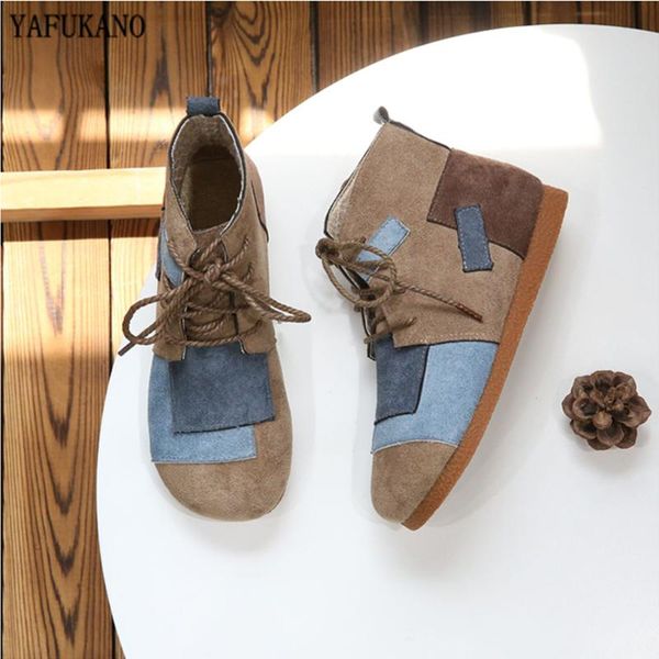 mori girl literary retro patch color matching round toe flat women shoes handmade comfort soft bottom boots ankle, Black
mori girl literary retro patch color matching round toe flat women shoes handmade comfort soft bottom boots ankle, Black