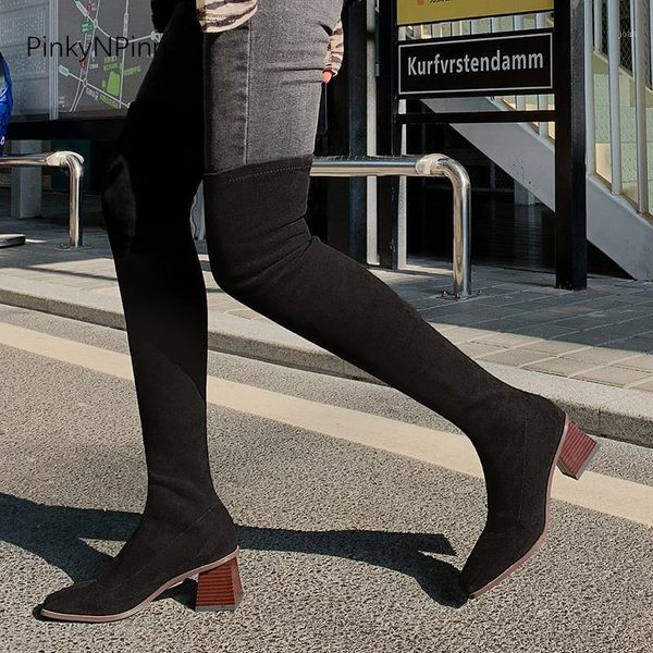 boots 2021 fall runway style women super over knee high long party office plus size soft stretchy flock chunky heels slim1, Black
boots 2021 fall runway style women super over knee high long party office plus size soft stretchy flock chunky heels slim1, Black