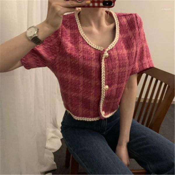 summer plaid knit cardigan for women vintage short with button sleeve o-neck korean style elegant shirt fashion 20211, White
summer plaid knit cardigan for women vintage short with button sleeve o-neck korean style elegant shirt fashion 20211, White