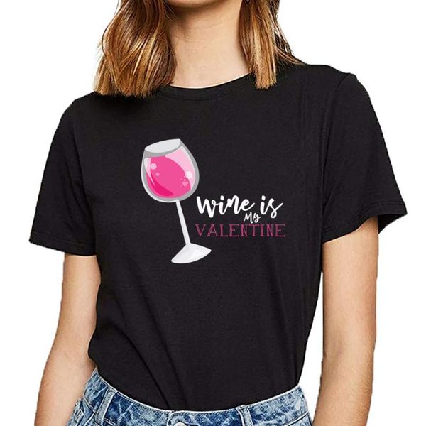 women's t-shirt t shirt women sad love story wine is my valentine hate funny harajuku short female tshirt, White
women's t-shirt t shirt women sad love story wine is my valentine hate funny harajuku short female tshirt, White