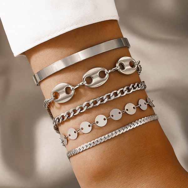 charm bracelets 5pcs/set vintage geometric sequins bracelet set for women elegant multi-layer adjustbale open bangle party jewelry 18, Golden;silver
charm bracelets 5pcs/set vintage geometric sequins bracelet set for women elegant multi-layer adjustbale open bangle party jewelry 18, Golden;silver