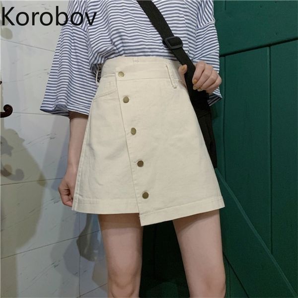korobov summer new a-line high waist skirts korean preppy style single breasted faldas mujer chic skirts 2a701 210430, Black
korobov summer new a-line high waist skirts korean preppy style single breasted faldas mujer chic skirts 2a701 210430, Black