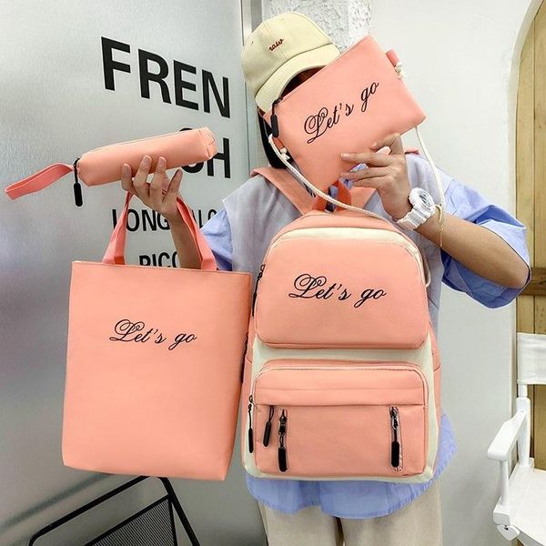school bags 4 pcs/set nylon men women's rucksack schoolbag for girls female travel portable lapbackpacks lady coin purse shoulder bag
school bags 4 pcs/set nylon men women's rucksack schoolbag for girls female travel portable lapbackpacks lady coin purse shoulder bag