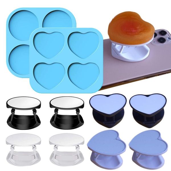 cell phone mounts & holders heart shape cellphone epoxy resin silicone mold,round shaped grip mold with 8 pcs folding stand(white,black) cell phone mounts & holders heart shape cellphone epoxy resin silicone mold,round shaped grip mold with 8 pcs folding stand(white,black)