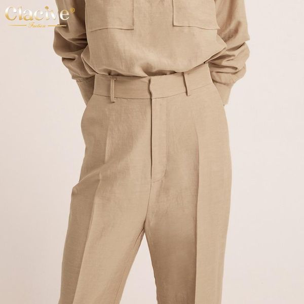 women's pants & capris clacive fashion khaki high wasit ladies trousers casual wide leg office women 2021 elegant street pocket suit, Black;white
women's pants & capris clacive fashion khaki high wasit ladies trousers casual wide leg office women 2021 elegant street pocket suit, Black;white