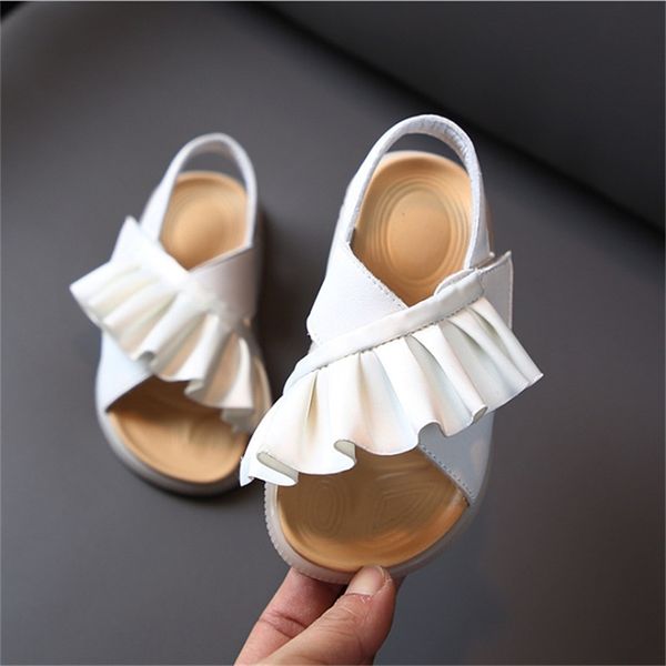 summer children's sandals leather ruffles toddler kids shoes cute baby soft fashion princess girls 21-30 220222, Black;red 
summer children's sandals leather ruffles toddler kids shoes cute baby soft fashion princess girls 21-30 220222, Black;red