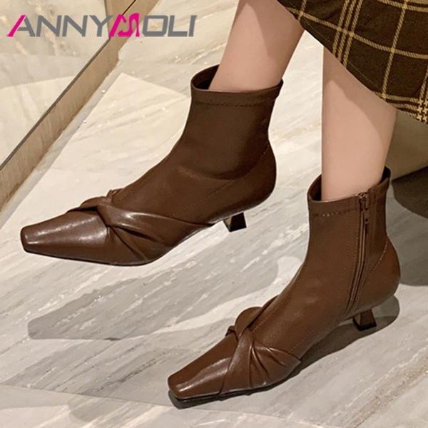 boots annymoli short women shoes pleated zip mid heel ladies square toe stiletto heels ankle autumn winter beige 40, Black
boots annymoli short women shoes pleated zip mid heel ladies square toe stiletto heels ankle autumn winter beige 40, Black
