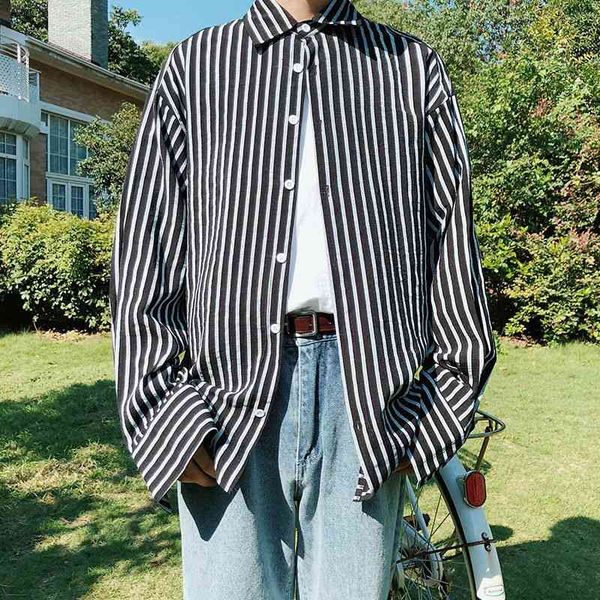 men's casual shirts spring striped fashion business men streetwear korean loose long-sleeved mens dress 48kh, White;black
men's casual shirts spring striped fashion business men streetwear korean loose long-sleeved mens dress 48kh, White;black