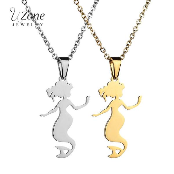 uzone cartoon little mermaid princess pendant necklace stainless steel for women girl 2021 arrival fashion gift jewelry chains, Silver
uzone cartoon little mermaid princess pendant necklace stainless steel for women girl 2021 arrival fashion gift jewelry chains, Silver