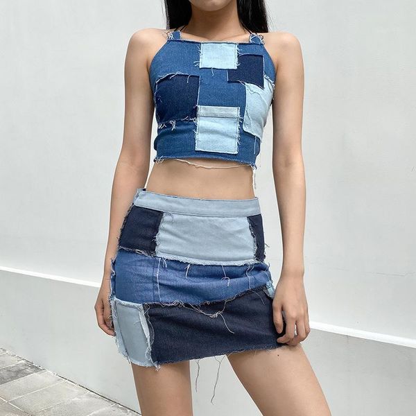 women's tanks & camis patchwork blue denim crop women 2021 summer vintage slim backless all-match cami drawstring jeans camiso, White
women's tanks & camis patchwork blue denim crop women 2021 summer vintage slim backless all-match cami drawstring jeans camiso, White