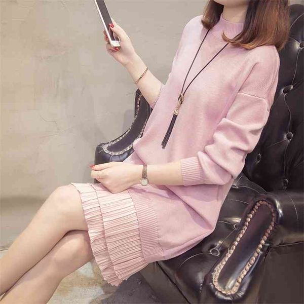 mid-length autumn sets of loose fairy sweater dress korean knitted base thickening 210427, White;black
mid-length autumn sets of loose fairy sweater dress korean knitted base thickening 210427, White;black