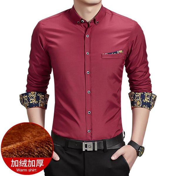men's casual shirts 2021 winter warm men shirt fashion thicken print business long-sleeved slim fit cotton dress, White;black
men's casual shirts 2021 winter warm men shirt fashion thicken print business long-sleeved slim fit cotton dress, White;black
