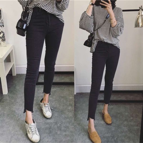 large autumn slightly fat sister high waist elastic thin nine point small leg pants, Blue
large autumn slightly fat sister high waist elastic thin nine point small leg pants, Blue