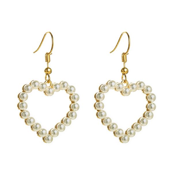 trendy imitation pearl heart shape dangle earrings elegant girls party ear jewerly brincos girl jewelry accessory, Silver
trendy imitation pearl heart shape dangle earrings elegant girls party ear jewerly brincos girl jewelry accessory, Silver