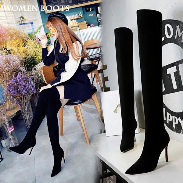 boots women fashion simple women's stiletto high heel suede over-the-knee womens designer shoes, Black
boots women fashion simple women's stiletto high heel suede over-the-knee womens designer shoes, Black