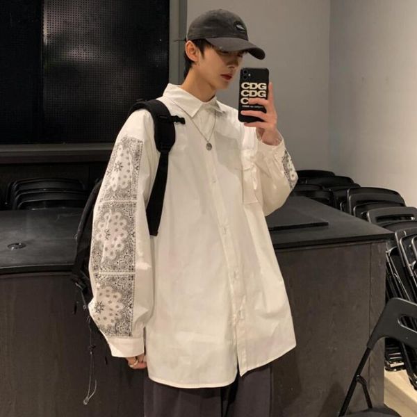 man oversized graphic printed shirts men casual korean streetwear blouse long sleeve camisetas vintage clothing w1949 men's, White;black
man oversized graphic printed shirts men casual korean streetwear blouse long sleeve camisetas vintage clothing w1949 men's, White;black