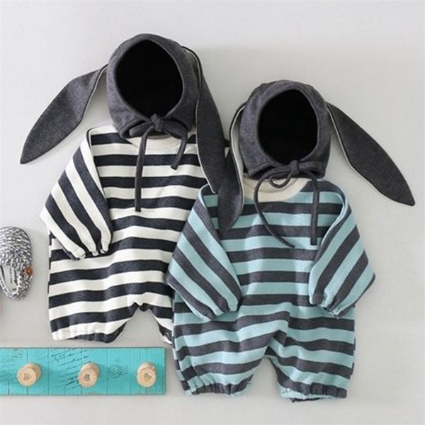 born boys girls jumpsuits clothes autumn baby loose stripe rompers + hat knitted long sleeve children 210521, Blue
born boys girls jumpsuits clothes autumn baby loose stripe rompers + hat knitted long sleeve children 210521, Blue