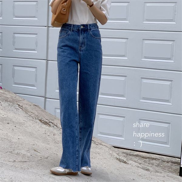 high waist denim pants streetwear korea fashion wild all match loose woman casual lady straight trousers 210421, Blue
high waist denim pants streetwear korea fashion wild all match loose woman casual lady straight trousers 210421, Blue