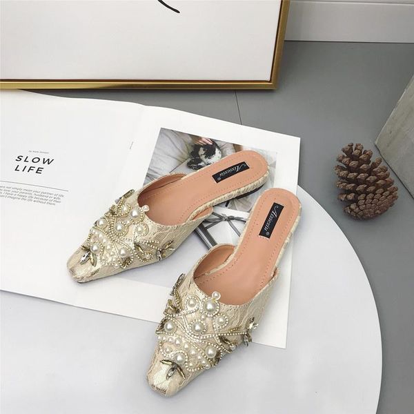 slippers square toe crystal string bead ladies for home lace flats woman casual mules brand slides solid concise flip flops, Black
slippers square toe crystal string bead ladies for home lace flats woman casual mules brand slides solid concise flip flops, Black