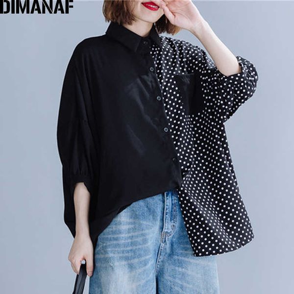 summer plus size women blouse shirts chiffon lady tunic polka dot black spliced big loose clothes 5xl 6xl 210531, White
summer plus size women blouse shirts chiffon lady tunic polka dot black spliced big loose clothes 5xl 6xl 210531, White