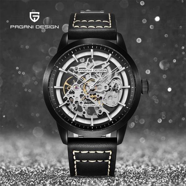 wristwatches pagani design-men's watch business automatic mechanical leather hollow waterproof 100 swimming, Slivery;brown
wristwatches pagani design-men's watch business automatic mechanical leather hollow waterproof 100 swimming, Slivery;brown