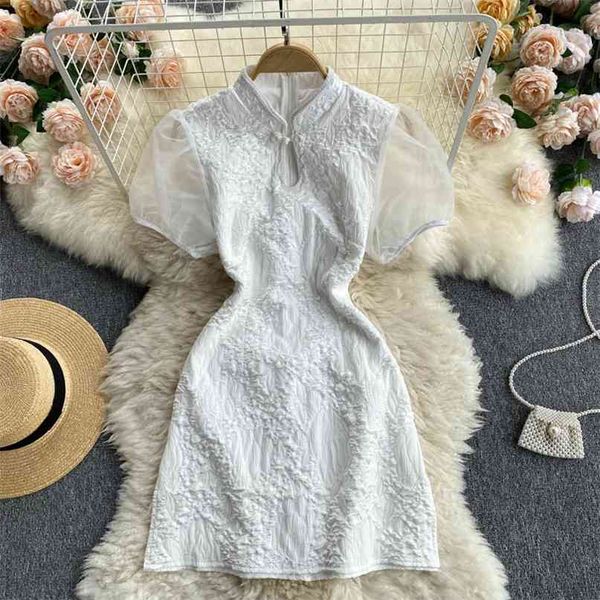 women fashion vintage mini a-line dress stand collar slim short sleeve summer elegant harajuku vestido de mujer s626 210527, Black;gray
women fashion vintage mini a-line dress stand collar slim short sleeve summer elegant harajuku vestido de mujer s626 210527, Black;gray