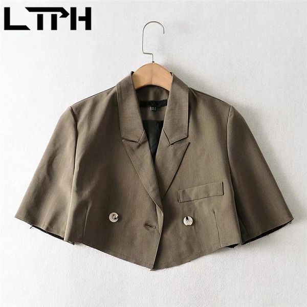 women's suits & blazers ltph fashion little short casual all-match five-point half sleeve jackets suit coat thin women blazer 2021 summ, White;black
women's suits & blazers ltph fashion little short casual all-match five-point half sleeve jackets suit coat thin women blazer 2021 summ, White;black