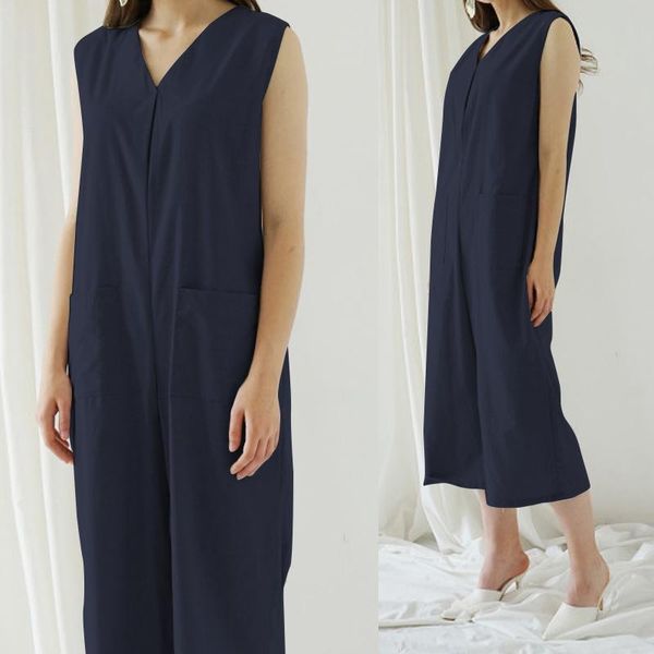 women's jumpsuits & rompers celmia 5xl vintage women long cotton linen sleeveless loose playsuits casual dungarees plus size overalls, Black;white
women's jumpsuits & rompers celmia 5xl vintage women long cotton linen sleeveless loose playsuits casual dungarees plus size overalls, Black;white
