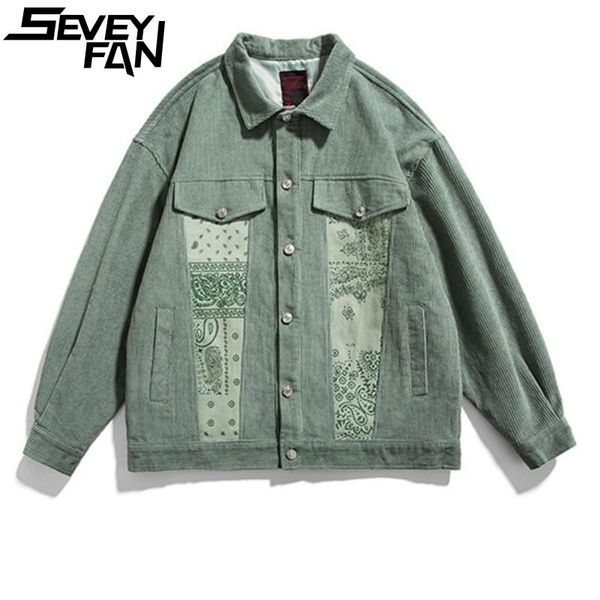 men's jackets seveyfan casual corduroy cashew flower patchwork coat spring autumn for male, Black;brown
men's jackets seveyfan casual corduroy cashew flower patchwork coat spring autumn for male, Black;brown