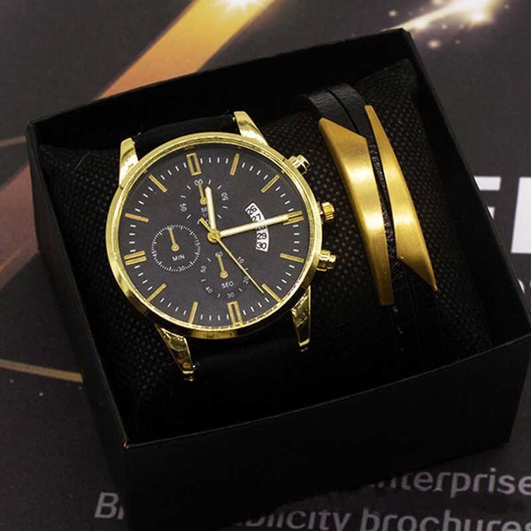 men watch bracelet set fashion sport wrist alloy case leather band quartz business wristwatch calendar clock gift 210728, Slivery;brown
men watch bracelet set fashion sport wrist alloy case leather band quartz business wristwatch calendar clock gift 210728, Slivery;brown