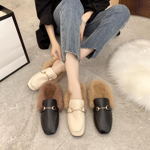 autumn and winter warm fur slippers 2021 fashion baotou muller shoes casual women, Black
autumn and winter warm fur slippers 2021 fashion baotou muller shoes casual women, Black