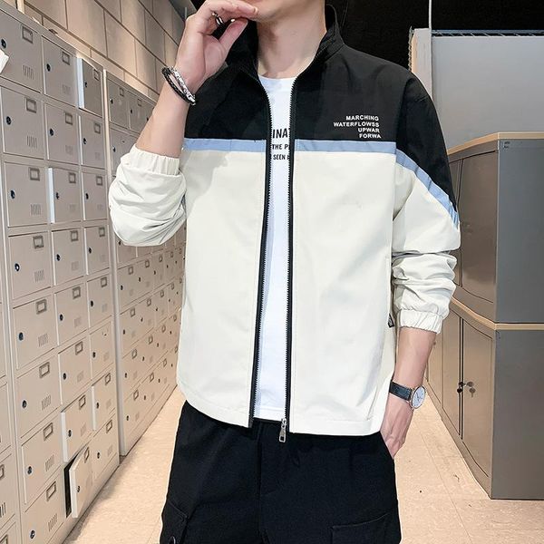 men's jackets spring fall reflective strip jacket male street fashion loose casual stand-up collar splicing color matching coat, Black;brown
men's jackets spring fall reflective strip jacket male street fashion loose casual stand-up collar splicing color matching coat, Black;brown