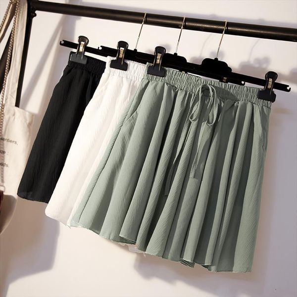 drawstring elastic waist fashion womens shorts pants summer loose boho casual chiffon skirt k154, White;black
drawstring elastic waist fashion womens shorts pants summer loose boho casual chiffon skirt k154, White;black