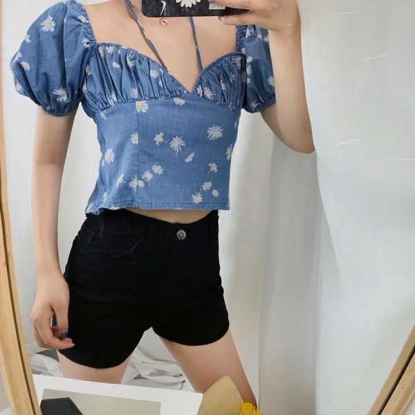 women's tanks & camis of 6489 han edition cultivate morality v-neck little daisy french style restoring ancient ways watermark denim ja, White
women's tanks & camis of 6489 han edition cultivate morality v-neck little daisy french style restoring ancient ways watermark denim ja, White