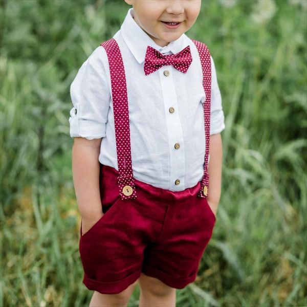 1 6y handsome toddler boy two pieces clothes set long sleeve shirt suspender shorts suit for kids party occasion, White
1 6y handsome toddler boy two pieces clothes set long sleeve shirt suspender shorts suit for kids party occasion, White