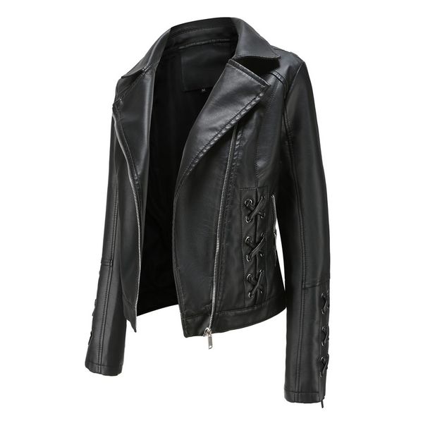 new women's leather jacket spring and autumn long-sleeved faux leather punk jacket motorcycle motorcycle jacket, Black
new women's leather jacket spring and autumn long-sleeved faux leather punk jacket motorcycle motorcycle jacket, Black