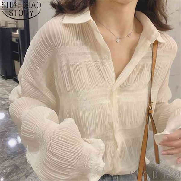 thin sunscreen cardigan shirts women spring summer korean long sleeve chiffon blouse outerwear white clothing blusas 210421
thin sunscreen cardigan shirts women spring summer korean long sleeve chiffon blouse outerwear white clothing blusas 210421