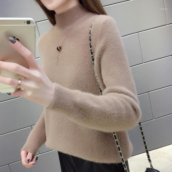 women's sweaters 2021 imitation mink velvet thick warm half-collar collar sweater pullovers autumn and winter, White;black
women's sweaters 2021 imitation mink velvet thick warm half-collar collar sweater pullovers autumn and winter, White;black