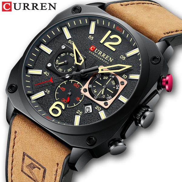 wristwatches curren brand watch men leather sports watches men's army military quartz wristwatch chronograph male clock relogio masculi, Slivery;brown
wristwatches curren brand watch men leather sports watches men's army military quartz wristwatch chronograph male clock relogio masculi, Slivery;brown