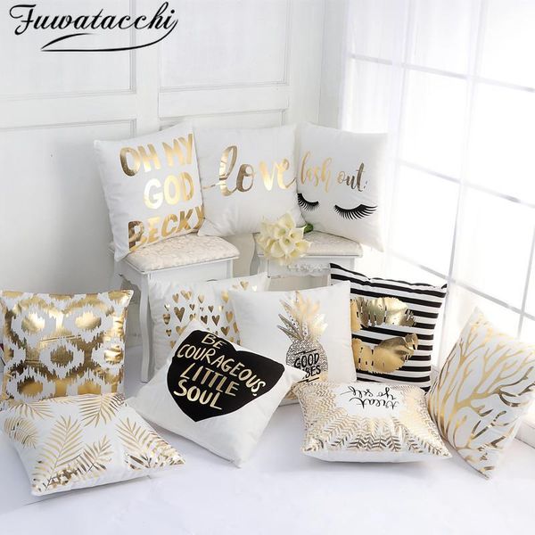 fuwatacchi short plush cushion cover decorative gold printed leaves wave pillowcase home chair sofa kiss circle pillow cushion/decorative
fuwatacchi short plush cushion cover decorative gold printed leaves wave pillowcase home chair sofa kiss circle pillow cushion/decorative