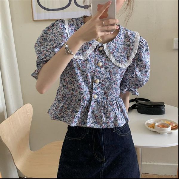 kitty floral retro womens shirt short sleeve chic girls high waist gentle all match loose blouses, White
kitty floral retro womens shirt short sleeve chic girls high waist gentle all match loose blouses, White