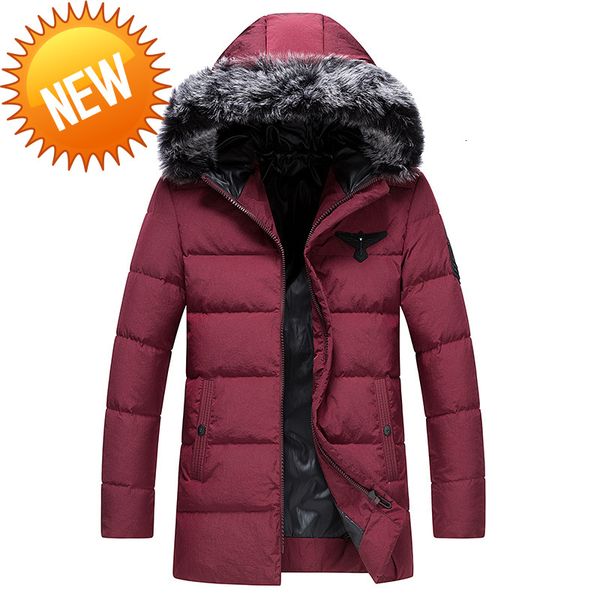 -30 degrees winter men's down brand jacket thick warm with big real fur collar parka men casual waterproof coat, Black
-30 degrees winter men's down brand jacket thick warm with big real fur collar parka men casual waterproof coat, Black