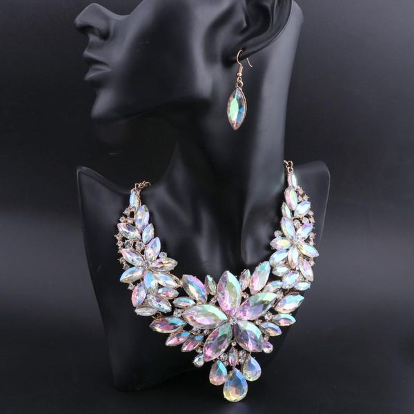 wedding jewelry sets oeoeos bridal ab color crystal necklace earrings for party costume accessories decoration gift women, Slivery;golden
wedding jewelry sets oeoeos bridal ab color crystal necklace earrings for party costume accessories decoration gift women, Slivery;golden