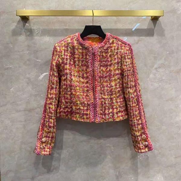 european and american women's wear wools 2021 winter style long-sleeved rainbow braid fashionable tweed coat wool & blends, Black
european and american women's wear wools 2021 winter style long-sleeved rainbow braid fashionable tweed coat wool & blends, Black